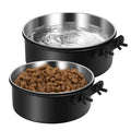 2 Packs Dog Crate Water Bowl No Spill Dog Crate Bowls Hanging Mountable Food Water Bowls for Dog Crate Kennel Cage Stainless Steel Feeder Coop Cup for Dogs Cats Pet Puppy Guinea Pigs Rabbits